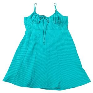 Le Lis Collection Teal Gingham Mini Dress Womens Medium ID4554 Green Tie Front